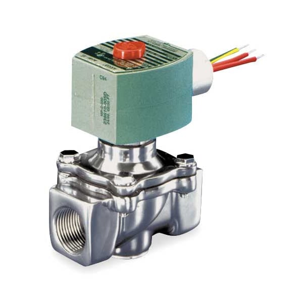 120V AC Aluminum Fuel Gas Solenoid Valve with Test Port, Normally Closed, 1/2 in Pipe Size