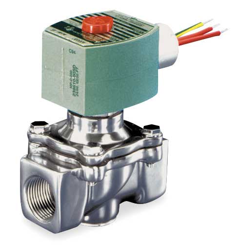 24V AC Aluminum Fuel Gas Solenoid Valve with Test Port, Normally Closed, 3/4 in Pipe Size