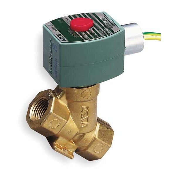 120V AC Brass Steam Solenoid Valve, Normally Closed, 1/2 in Pipe Size