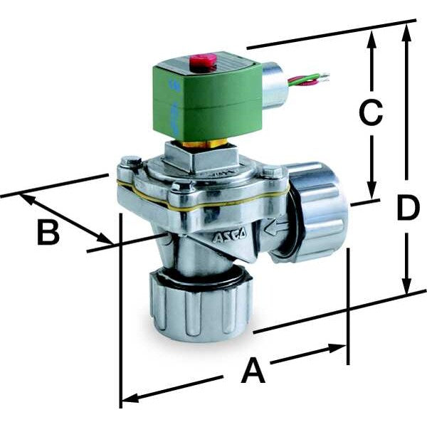 120V AC Aluminum Dust Collector Solenoid Valve, Normally Closed, 3/4 in Pipe Size