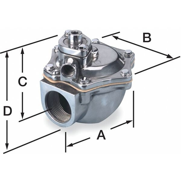 120V AC Aluminum Dust Collector Solenoid Valve, Normally Closed, 1 1/2 in Pipe Size