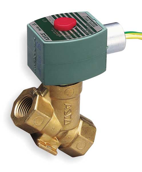 120V AC Brass Steam Solenoid Valve, Normally Closed, 3/4 in Pipe Size