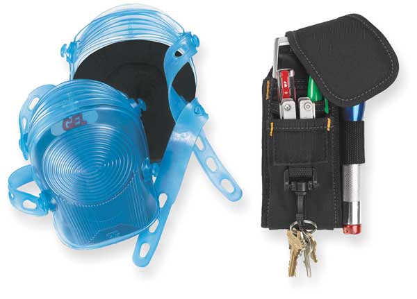 Knee Pads w/Tool Holder, Hard, Gel, Univ, PR