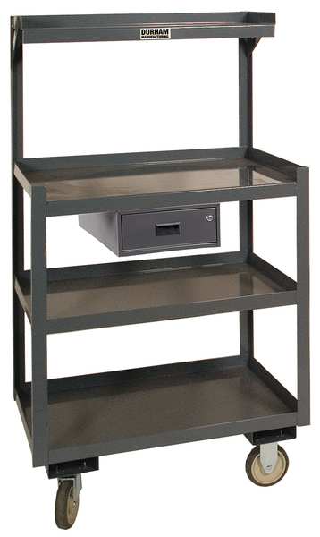 Steel Cart, 1200 Lbs, 4 Shelves, 1 Drawer