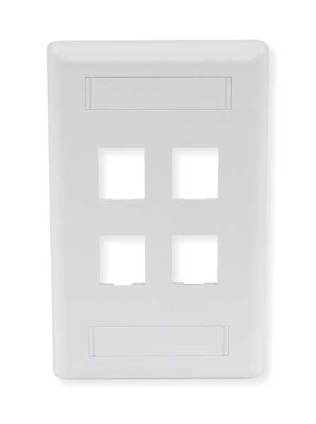 Hubbell 4-Socket IFP14OW Faceplate - 4 x Socket(s) - 1-gang - Office White