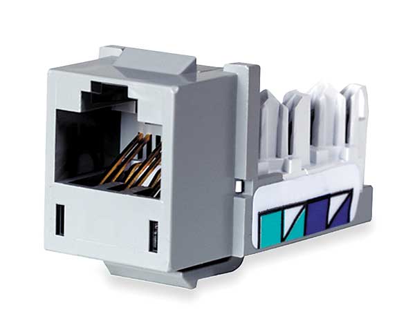 Hubbell Xcelerator Cat.5e Network Connector - 1 Pack - 1 x RJ-45 Network Female - Gray