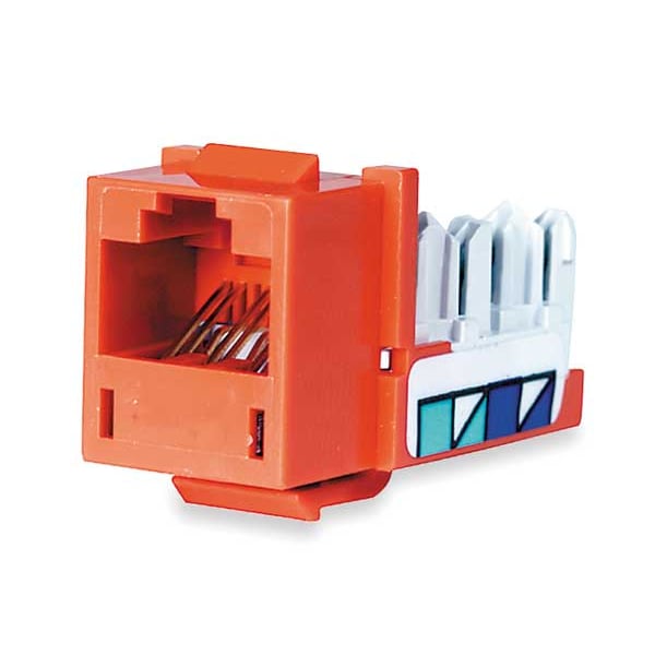 Hubbell Xcelerator HXJ5EOR Cat.5e Keystone Jack - 1 x RJ-45 Network Female - Orange