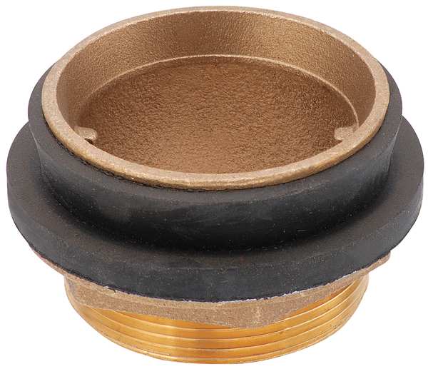 Toilet Spud, 2 x 2 In, Brass/Rubber