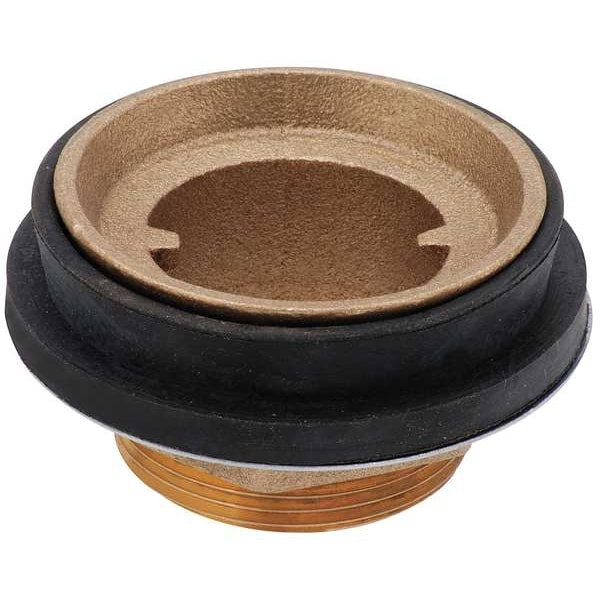 Toilet Spud, 2 x 1 1/2 In, Brass/Rubber