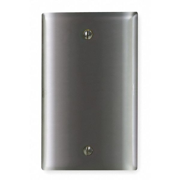 Blank Box Mount Wall Plates, Number of Gangs: 1 Steel, Chrome Finish, Gray