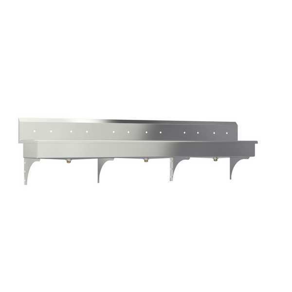 Wall Mount, 12 Hole, Stainless, Wash Station