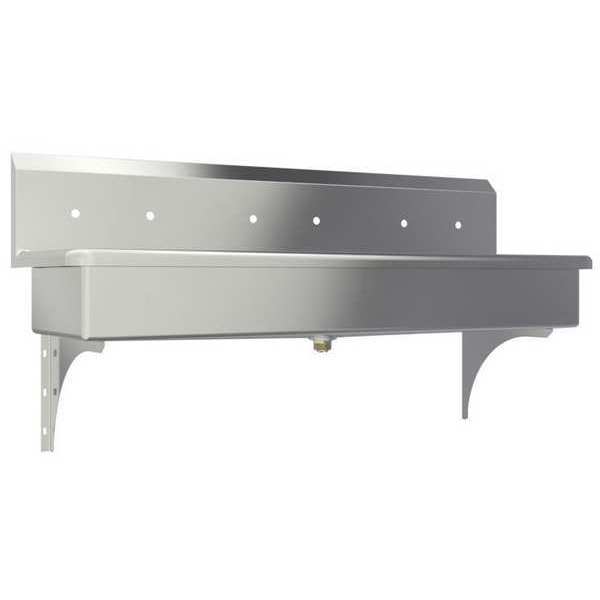 Wall Mount, 6 Hole, Stainless, Wash Station