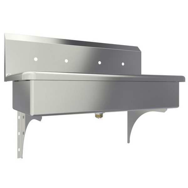 Wall Mount, 4 Hole, Stainless, Wash Station