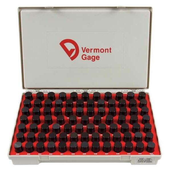 Pin Gage Set, Minus, 0.833-0.916 In, Black