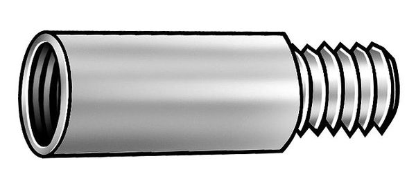 Binding Barrel Extension, #8-32, 1/2 in Brl Lg, 0.203 in Brl Dia, Aluminum Plain, 50 PK