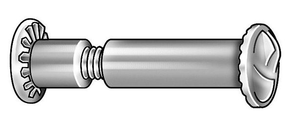 Partition Bolt, #10-24, 3/8 in Brl Lg, 1/4 in Brl Dia, 18-8 Stainless Steel Plain, 10 PK