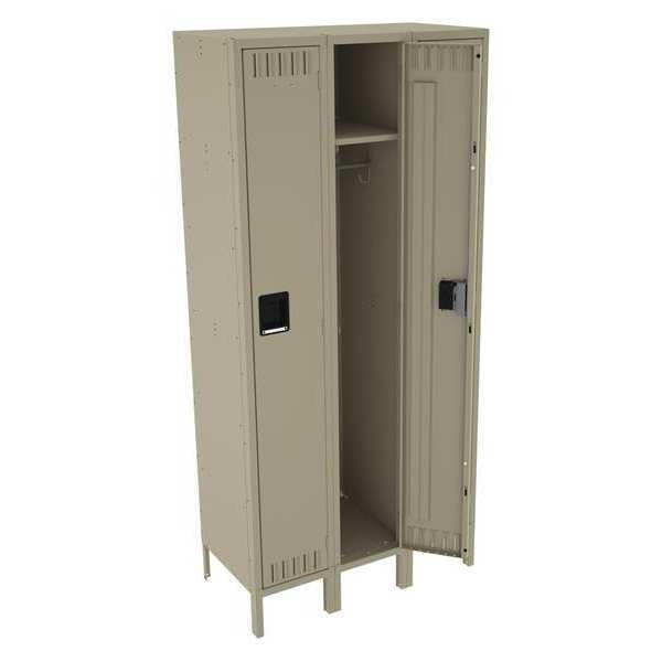 Wardrobe Locker, 36 in W, 18 in D, 78 in H, (1) Tier, (3) Wide, Sand