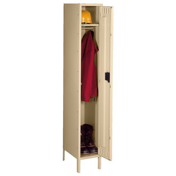 Wardrobe Locker, 12 in W, 18 in D, 78 in H, (1) Tier, (1) Wide, Sand