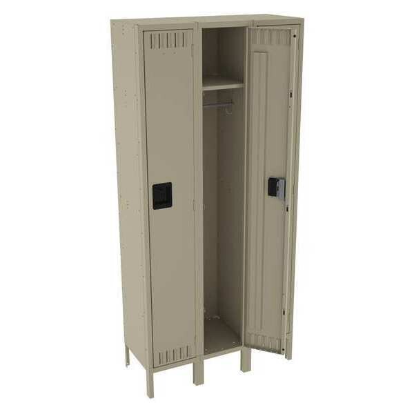 Wardrobe Locker, 36 in W, 15 in D, 78 in H, (1) Tier, (3) Wide, Sand