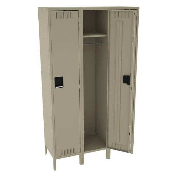 Wardrobe Locker, 45 in W, 18 in D, 78 in H, (1) Tier, (3) Wide, Sand