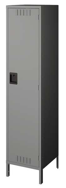 Wardrobe Locker, 12 in W, 15 in D, 78 in H, (1) Tier, (1) Wide, Gray