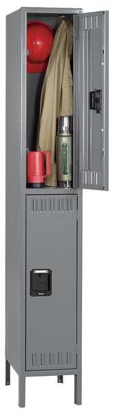 Wardrobe Locker, 12 in W, 12 in D, 12 in H, (1) Wide, (2) Openings, Gray
