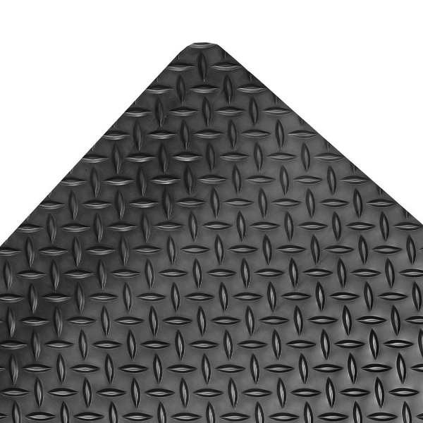 Antifatigue Runner, Black, 75 ft. L x 3 ft. W, Vinyl Surface With Dense Closed PVC Foam Base