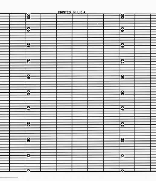 Strip Chart, Fanfold, Range 0 to 100, 26 Ft