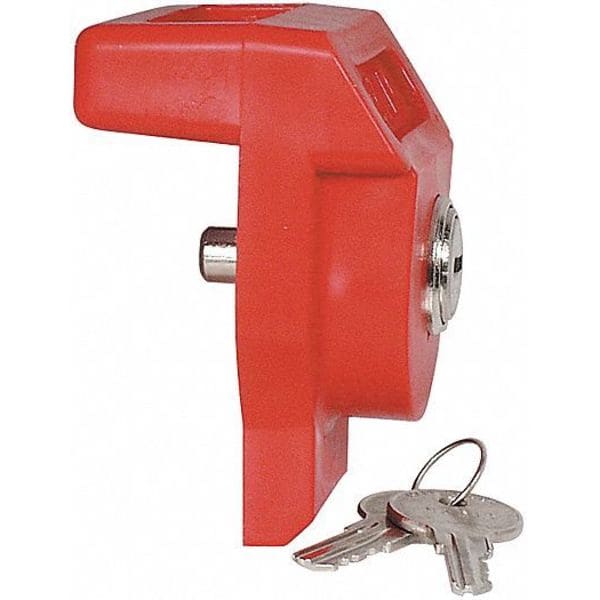 Gladhand Lock, Keyed Different, 2 Keys, Plastic, Red