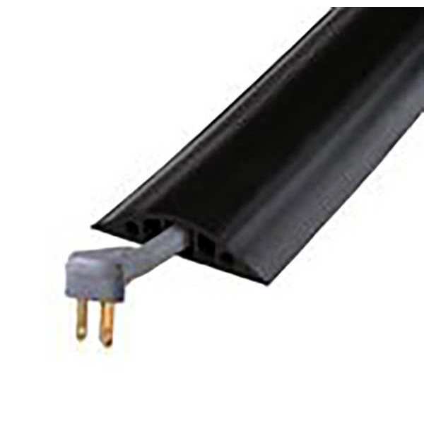 Cable Protector, 3 Channels, Black, 10 ft.L