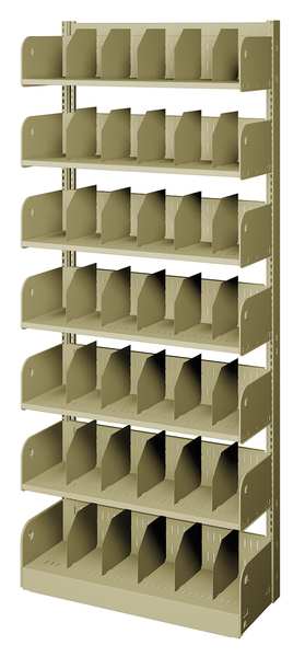 Divider Shelf, Single, 7 Shelves, 10 In