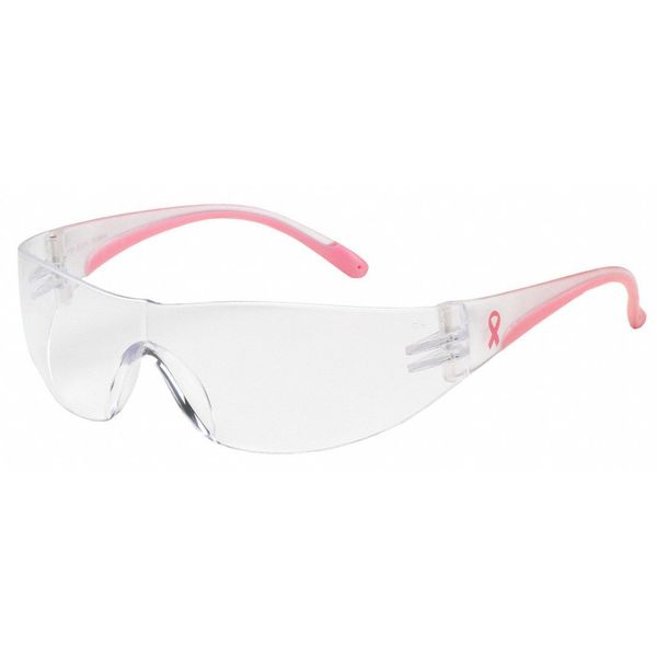 Safety Glasses, Wraparound Clear Polycarbonate Lens, Scratch-Resistant