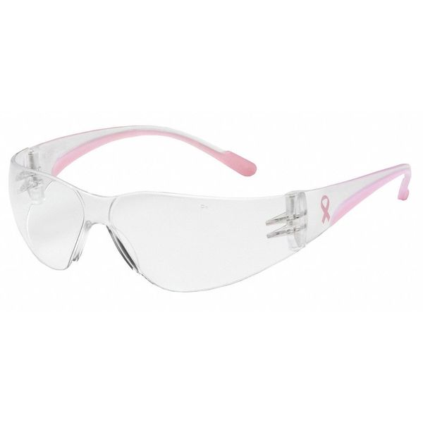 Safety Glasses, Wraparound Clear Polycarbonate Lens, Scratch-Resistant