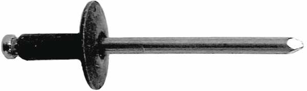 Blind Rivet, Flanged Head, 3/16 in Dia., 37/64 in L, Steel Body, 50 PK