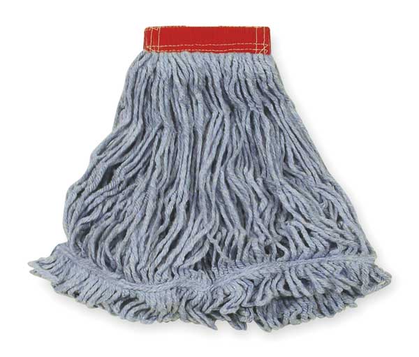 5in String Wet Mop, 16oz Dry Wt, Side Gate Connect, Loop-End, Blue, Cotton/Synthetic, FGD25206BL00