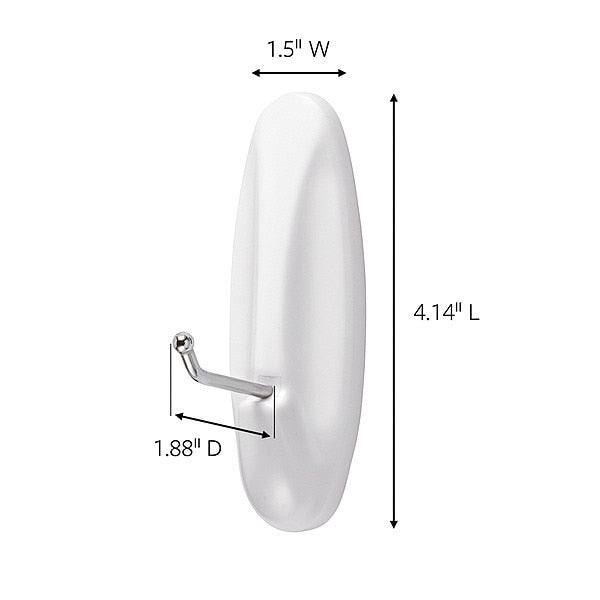 Hook, Molded Plastic, 1-7/8 In