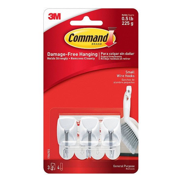Hook, Molded Plastic, 7/8 In, PK3