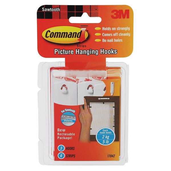 Sawtooth Hook, Plastic, 1/16 In, PK3