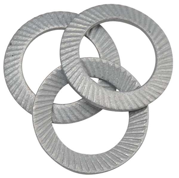 Wedge Lock Washer, Fits Bolt Size M8 Steel, Zinc Plated Finish, 100 PK