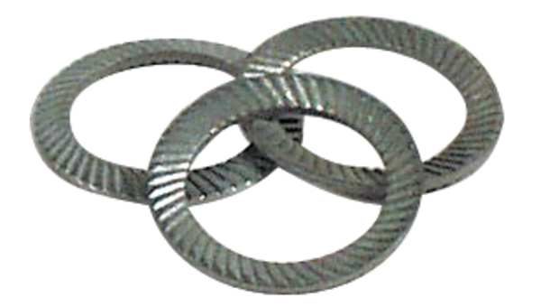 Wedge Lock Washer, Fits Bolt Size M10 Steel, Zinc Plated Finish, 100 PK