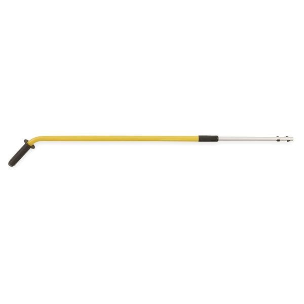 42 in to 72 in Threaded Telescopic Handle, 1 1/8 in Dia, Yellow, Aluminum