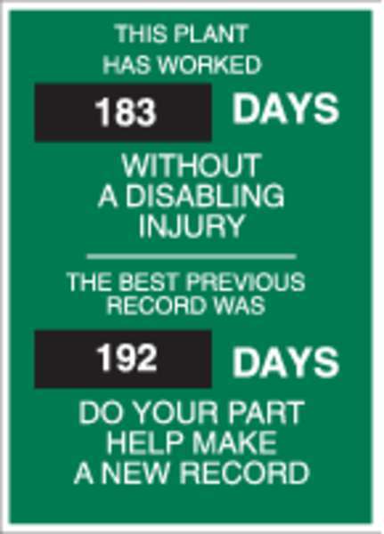 Safety Scoreboard, 28 x 20In, ENG