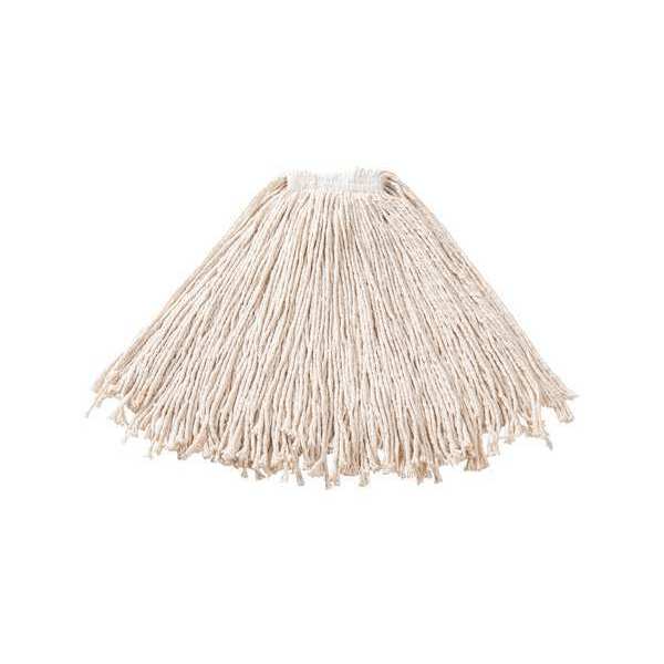 1 in String Wet Mop, 20 oz Dry Wt, Slide On Connection, Cut-End, White, Cotton
