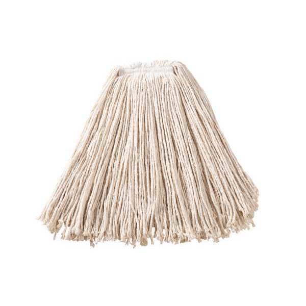 1 in String Wet Mop, 24 oz Dry Wt, Slide On Connection, Cut-End, White, Cotton, FGF11800WH00