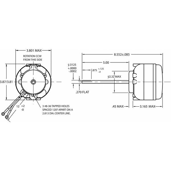Unit Bearing Agitator Motor, 15 WO, 208-230 Volt, Original OEM Motor
