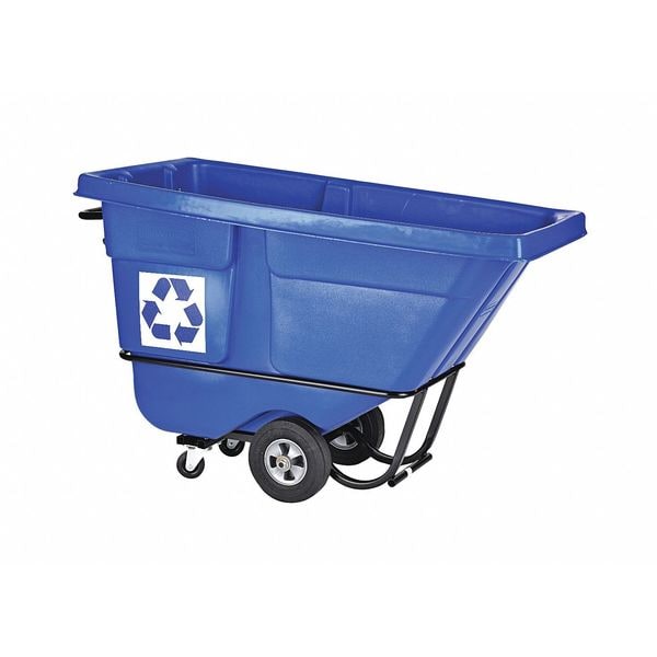 Recycling Wastebasket Container, 7 gal Capacity, 10 1/2 in W, 15 in H, 14 1/2 in D, Plastic, Green
