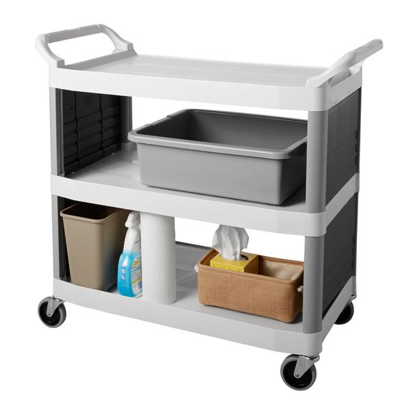 Nesting Container, Gray, Polyethylene, 21 1/2 in L, 17 1/8 in W, 7 in H, 7.63 gal Volume Capacity