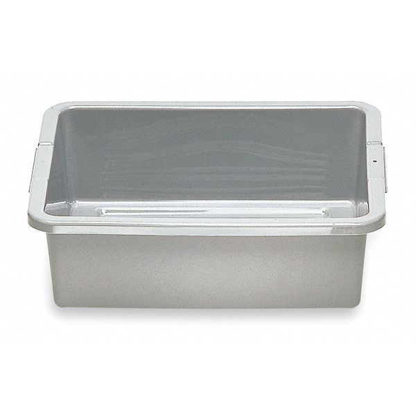 Nesting Container, Gray, Polyethylene, 21 1/2 in L, 17 1/8 in W, 7 in H, 7.63 gal Volume Capacity
