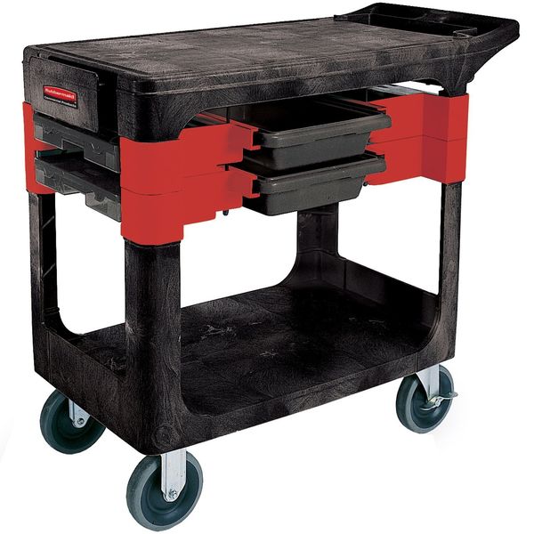 Trade Cart/Service Bench, 38 In. L, Black
