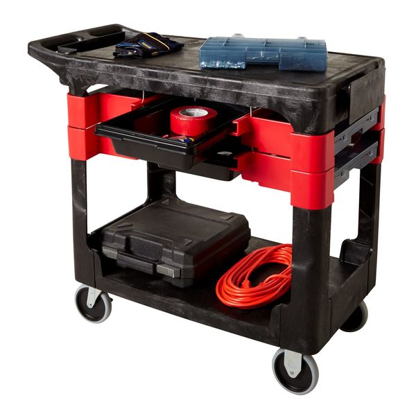 Trade Cart/Service Bench, 38 In. L, Black